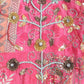 Printed Pink Floral Embroidered Lehenga Blouse Set For Girls