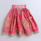 Printed Pink Floral Embroidered Lehenga Blouse Set For Girls