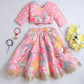 Pink Floral Printed Lehenga Choli Set for Girls