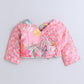 Pink Floral Printed Lehenga Choli Set for Girls