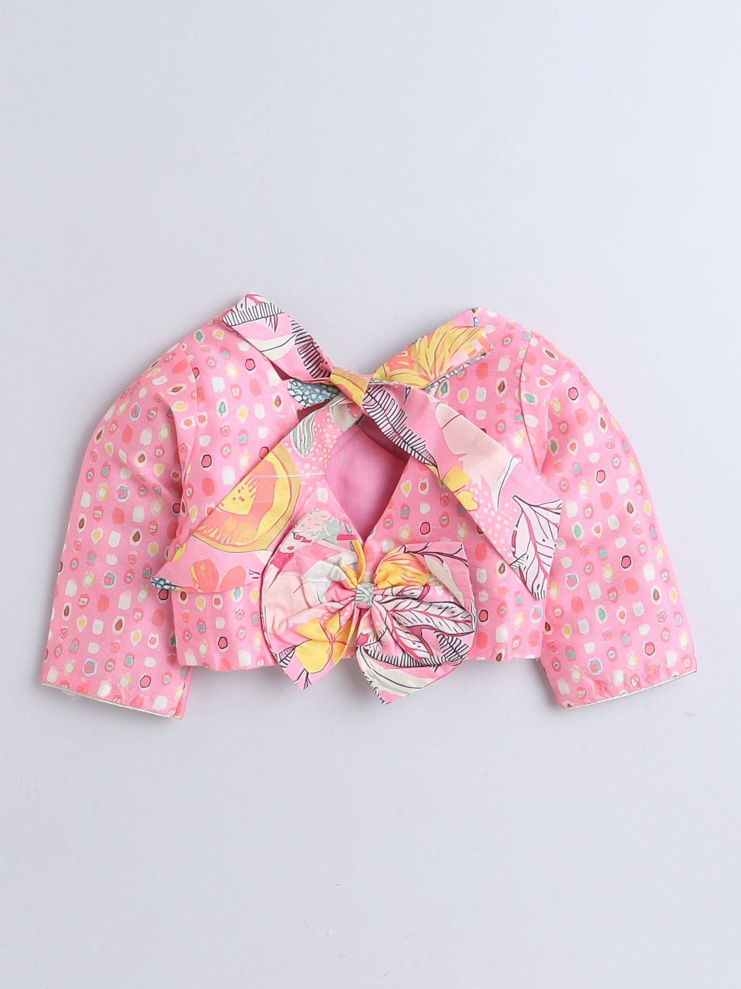 Pink Floral Printed Lehenga Choli Set for Girls