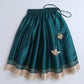 Green Embroidered Lehenga Choli Set for Girls