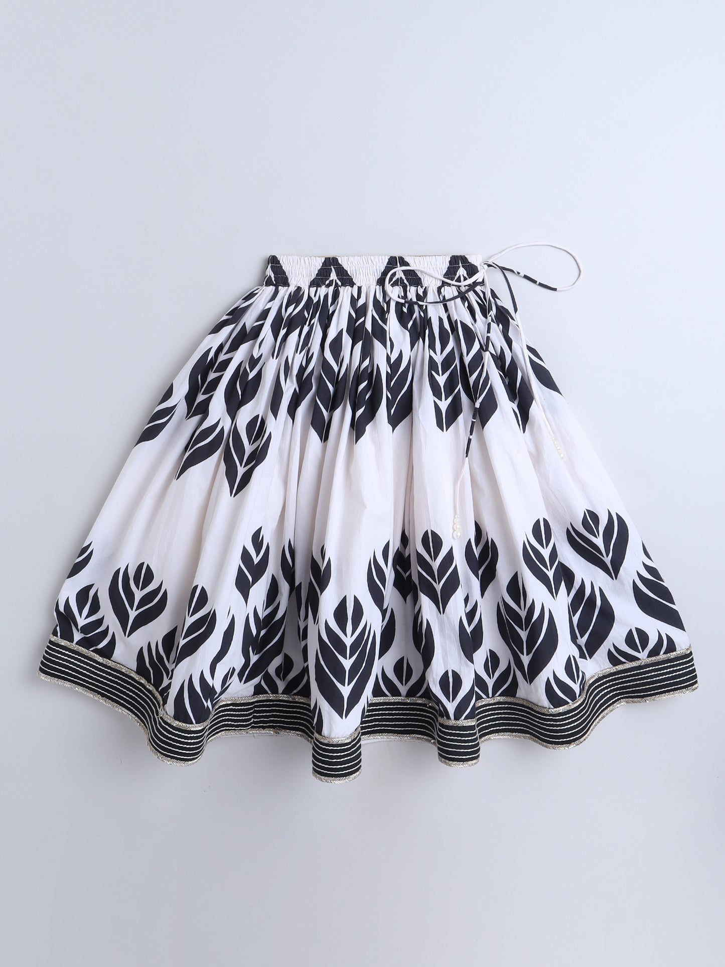 Black And White Printed lehenga Choli For Girls