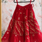 Ruby Red Lehenga Choli Set With Thread Work