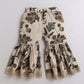 Elegant kids ethnic wear flared pants designed with floral prints and lace details