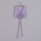 lilac blouse back with a bow with a long tie 
