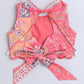 Colorful Baby Lehenga Choli Top with Floral Patterns and Bow for Festive Occasions