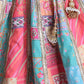 Colorful Lehenga Choli with Intricate Patterns and Golden Trim for Baby and Toddler Girls