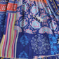 Close-up of a colorful patterned fabric with intricate designs.
