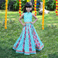 Faux Mirror Work Top With Gota Lace Work Lehenga - funlittleones.com