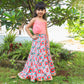 Peach Top With Printed Lace Work Lehenga - funlittleones.com