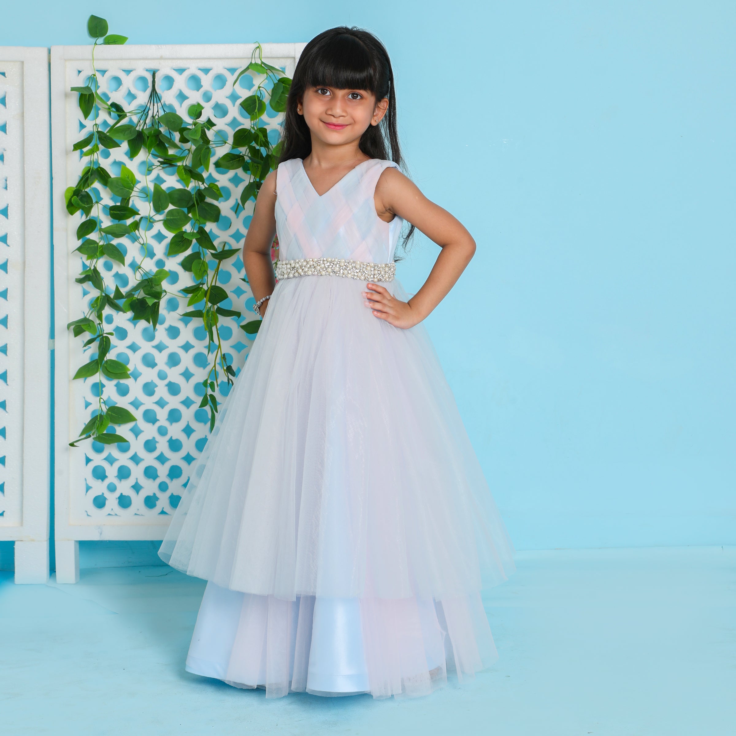 Flower Girl Tutu Dress, Open Hearth Back Dress, Princess Girl Dress, C