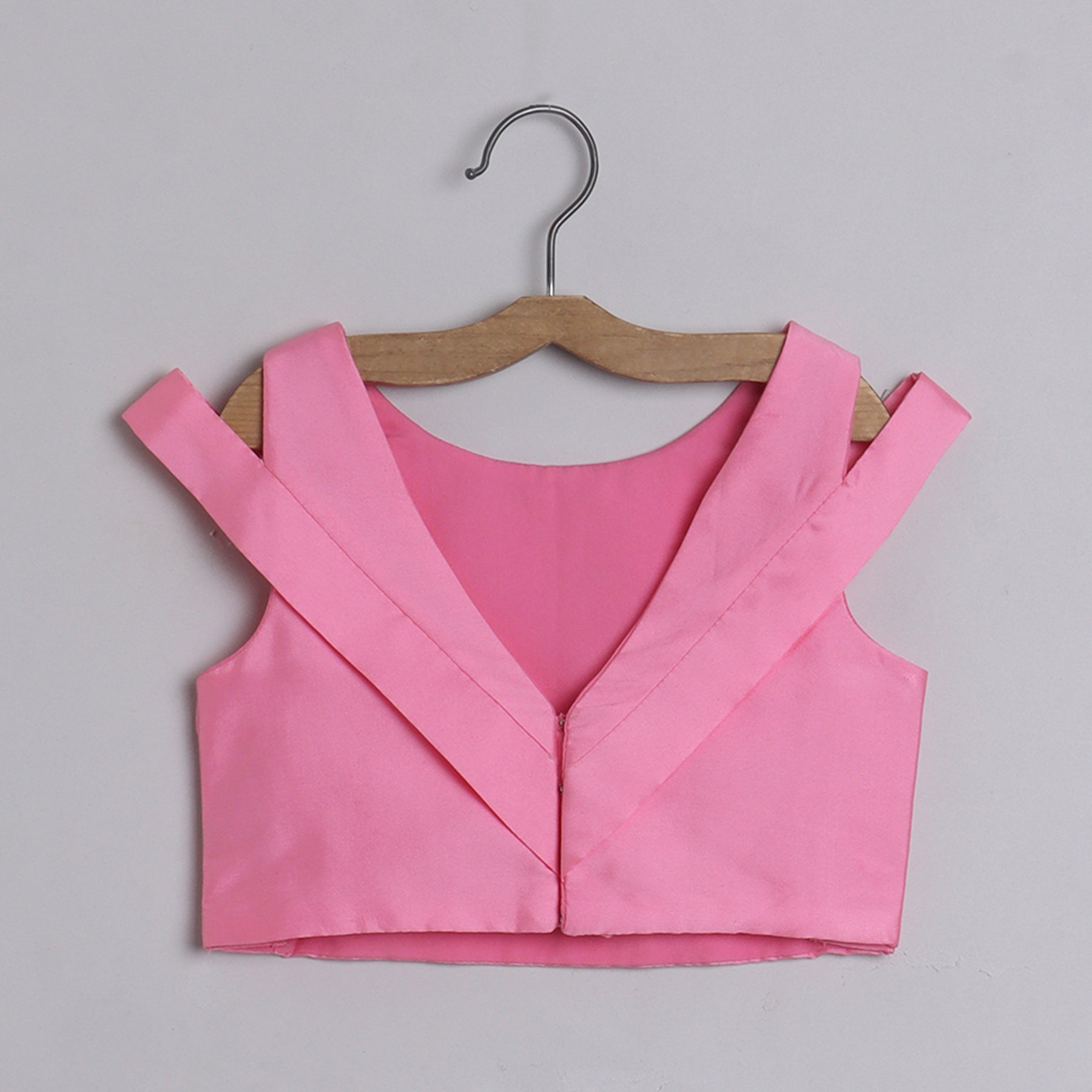 Gorgeous Baby Pink pleated Top And Exquisite Floral Leather Embroidered Lehenga With Matching Lace Dupatta - funlittleones.com