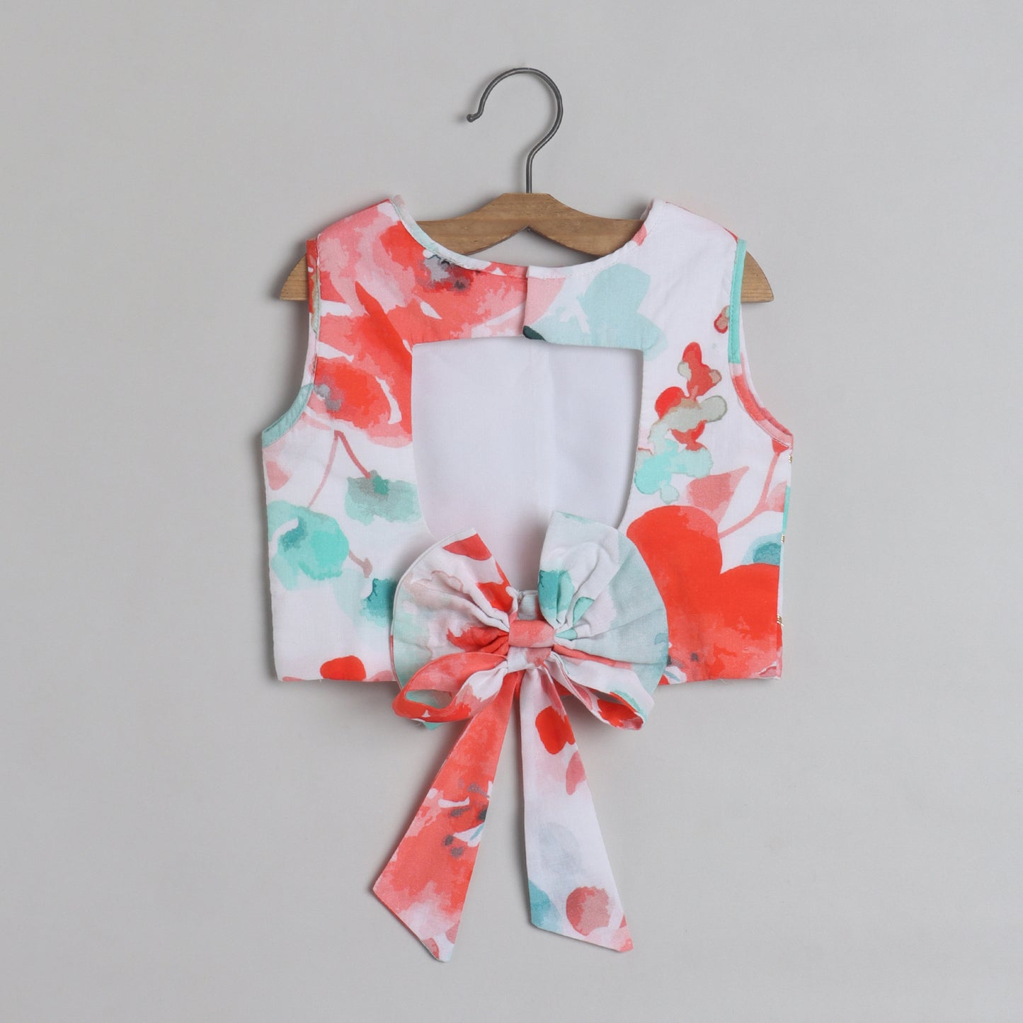 White Thread Detailed Gota Lace Work Top And Lehenga - funlittleones.com