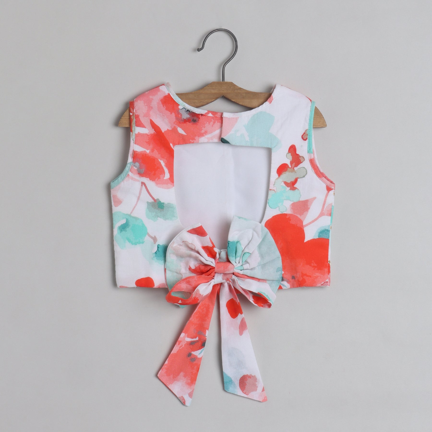 White Thread Detailed Gota Lace Work Top And Lehenga - funlittleones.com