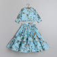 Floral Printed And Pleated Frills Top With Lehenga - funlittleones.com