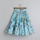 Floral Printed And Pleated Frills Top With Lehenga - funlittleones.com