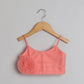 Peach Top With Printed Lace Work Lehenga - funlittleones.com