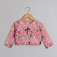 Floral Printed And Pleated Frills Peach Top With Lehenga - funlittleones.com