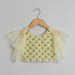 Yellow Cutdana And Sequin Work Top With Gota Lace Work Lehenga - funlittleones.com