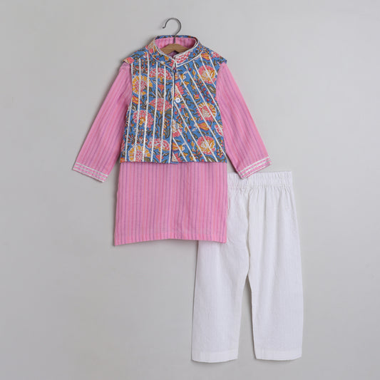 Boys Jacket Kurta Pajama Set - funlittleones.com