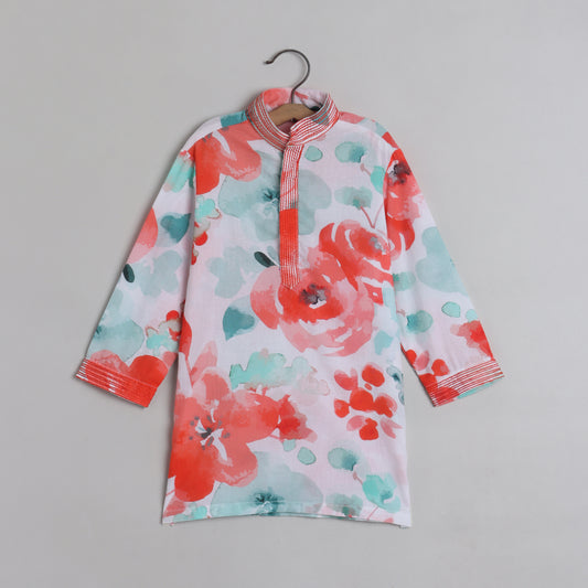 Boys Digital Printed kurta With Embroidered Jacket  Set - funlittleones.com