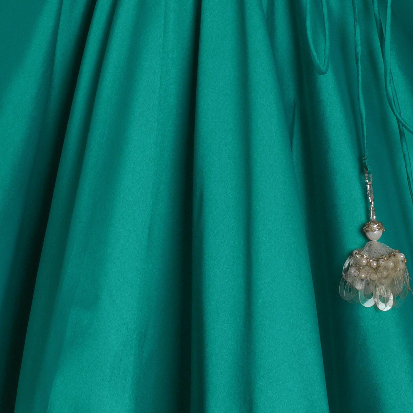 Girls Teal Green With Yellow And Teal Color Blocked One Shoulder Blouse With A Fashionable One Shoulder Drape - funlittleones.com