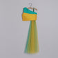 Girls Teal Green With Yellow And Teal Color Blocked One Shoulder Blouse With A Fashionable One Shoulder Drape - funlittleones.com