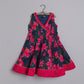 Girls Graceful Lotus Printed  Angarkha Kurti And Red Pant - funlittleones.com