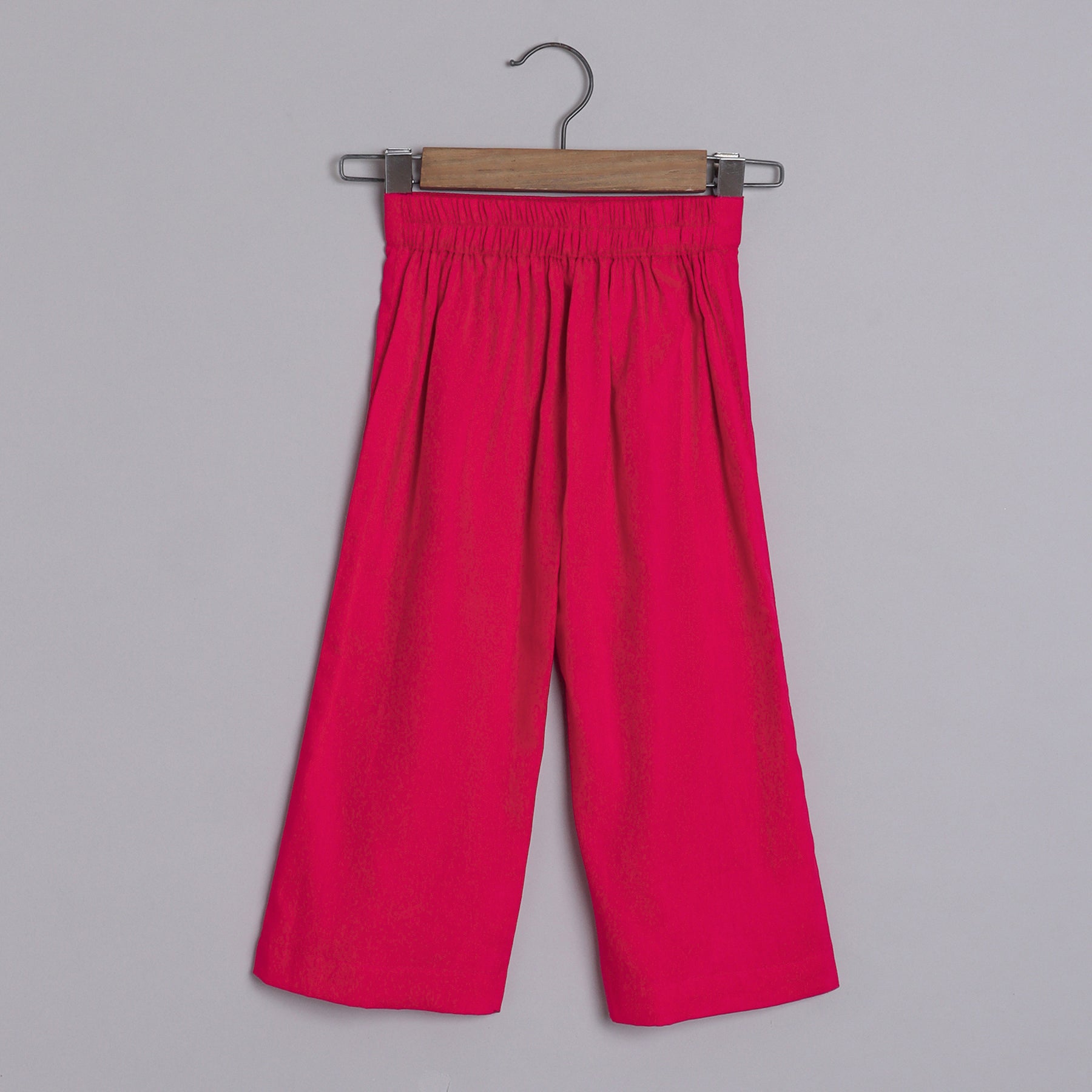 Girls Graceful Lotus Printed  Angarkha Kurti And Red Pant - funlittleones.com