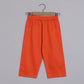 Boys Indian Pintex Orange Kurta With Hibiscus Printed Sleeveless Jacket And Pyjama - funlittleones.com
