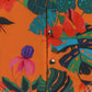 Boys Indian Pintex Orange Kurta With Hibiscus Printed Sleeveless Jacket And Pyjama - funlittleones.com