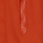 Boys Indian Pintex Orange Kurta With Hibiscus Printed Sleeveless Jacket And Pyjama - funlittleones.com