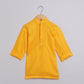Boys Yellow Ocher Kurta Jacket And Pyjama - funlittleones.com