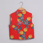 Boys Red Lemon Printed Kurta Jacket and Pyjama - funlittleones.com