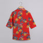 Boys Red Lemon Printed Kurta Jacket and Pyjama - funlittleones.com