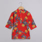 Boys Red Lemon Printed Kurta Jacket and Pyjama - funlittleones.com