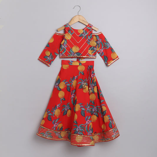 Girls Lemon Printed Skirt And Top Cotton - funlittleones.com