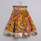 Girls Yellow Ocher Floral Skirt And Top - funlittleones.com