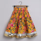 Girls Yellow Ocher Floral Skirt And Top - funlittleones.com