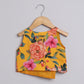 Girls Yellow Ocher Floral Skirt And Top - funlittleones.com