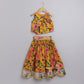 Girls Yellow Ocher Floral Skirt And Top - funlittleones.com